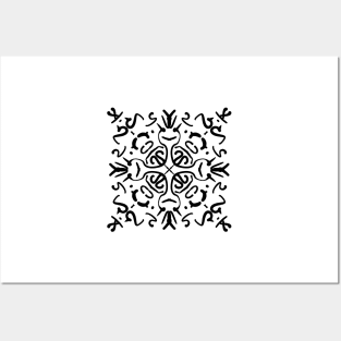 Black and White Tribal Print Posters and Art